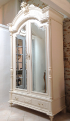 FRENCH ANTIQUE CRESTED ARMOIRE